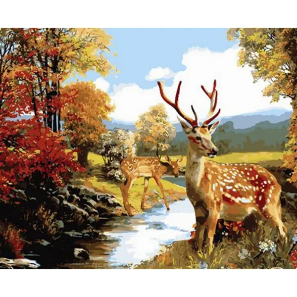 아트조이 Diy 명화그리기 키트 가로형 50 X 40 Cm 꽃사슴