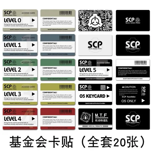 출입카드 SCP 재단 카드 SCP 카드 20 장 전부, SCP카드[풀세트 20장]