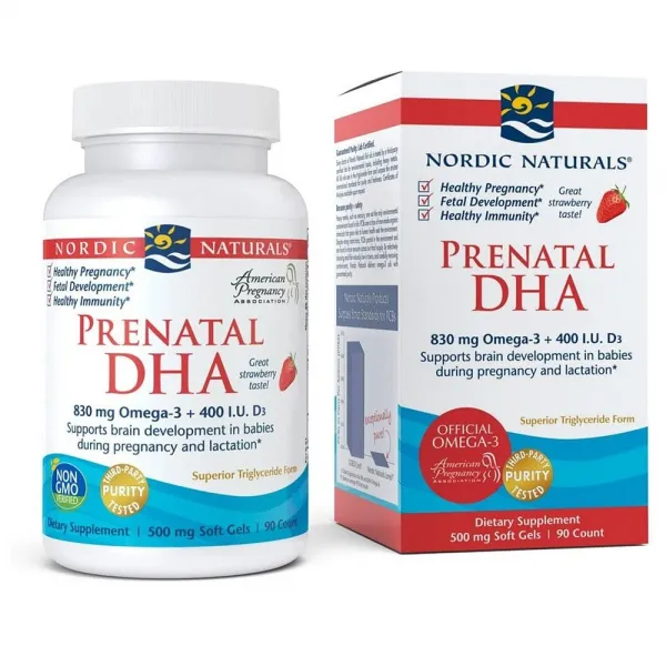 노르딕 내추럴스 심혈관 동맥 질환 예방 태아 스트로베리 DHA 830mg 오메가3 90정, 1개