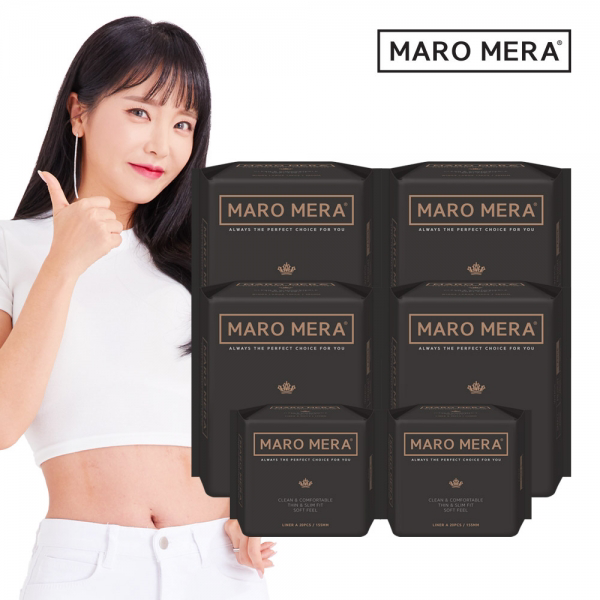 마로메라 생리대 날개형 대형 4팩+라이너A 2팩, 단품