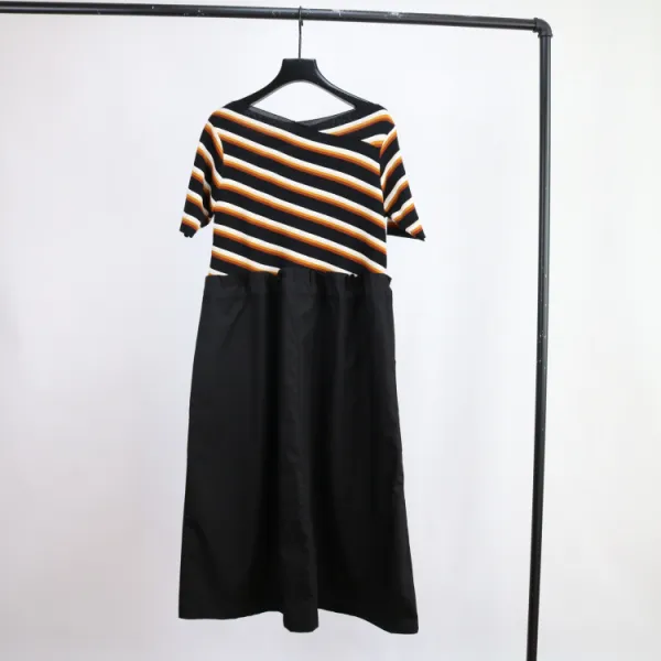 Bear 패치워크 원피스 짜집기 의상 여자 누더기 패션 Gc 000080652