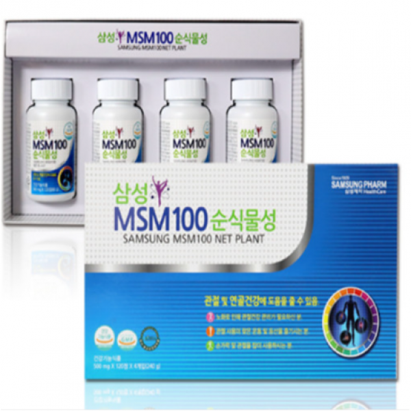 삼성MSM100 순식물성 삼성제약헬스케어 유황 관절 무릎 어깨 허리 건강 영양제, 1개월 120정