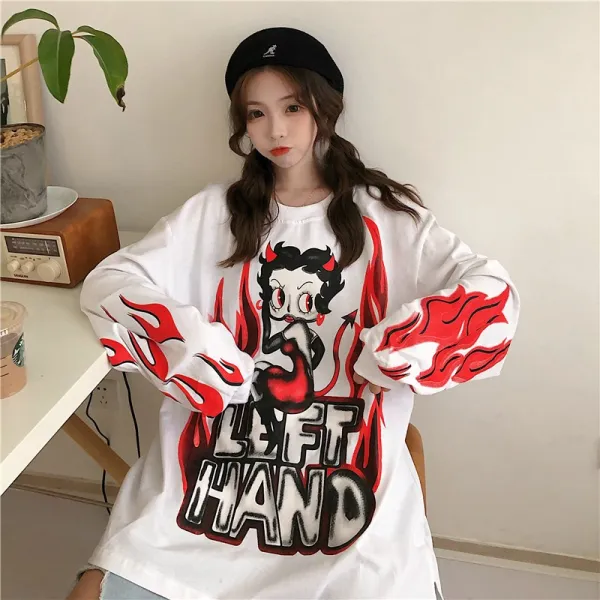 굿팀 와이드 루즈핏 맨투맨 초봄가을 waitmore 가비 여 얇고 bf 긴팔 나태풍 mschf