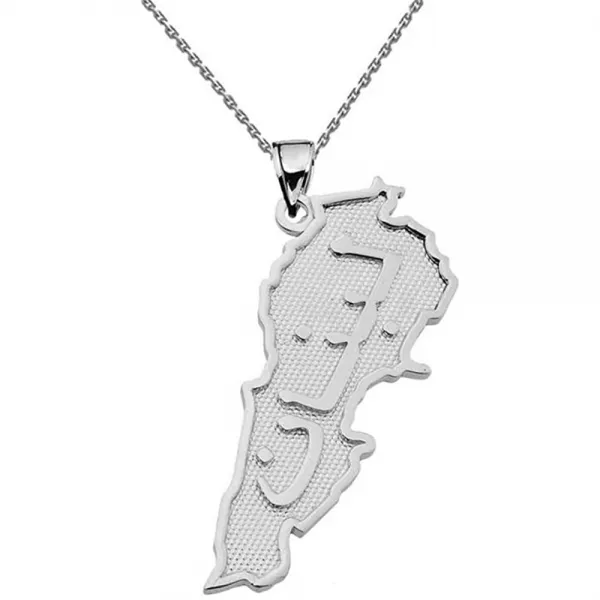 Middle Eastern Jewelry 고체 스털링 실버의 고급 레바논 나라 펜던트 목걸이