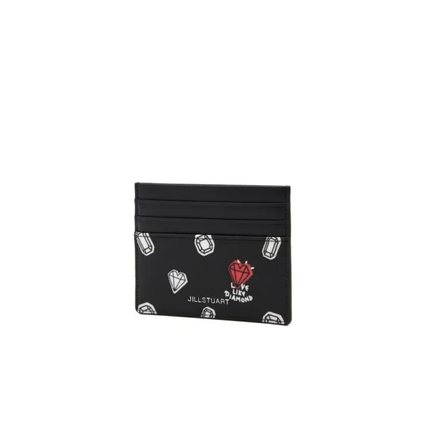 질스튜어트 악세서리 20ss 블랙 가죽 쁘띠 다이아 패턴 카드 홀더 Jaho0e278bk