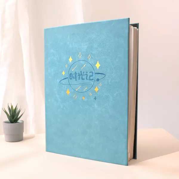 접착식앨범 부착식 사진현상 기념품 커플 수납앨범 어음 생일 대용량 앨범 기념책 사진얇은 T19 휴대용 타입 시간 기 블루색 브론징 C04 20장 40면 검은 페이지