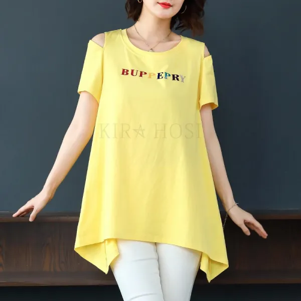 kirahosi 해랑 6 여성 여름옷 여름 빅사이즈 롱 반팔 티셔츠 캐주얼 182 + 스마트스트랩 증정 CR53ira