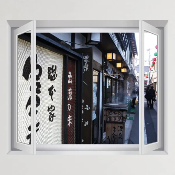  바보사랑 일본골목풍경_창문그림액자 중형 C타입 엘레강스골드