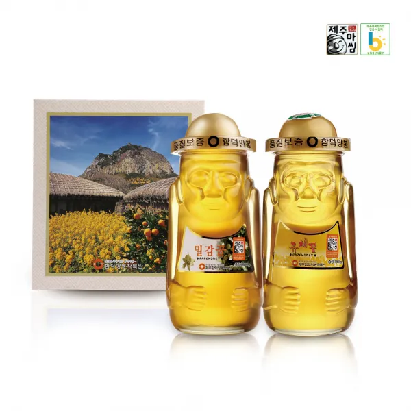 제주 밀감꿀 580g 유채꿀580g 선물세트, 1set