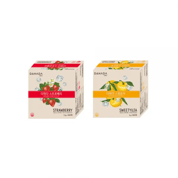 다하다 스트로베리&스윗유자 200티백세트 <1+1> 100티백+100티백 홈카페 달콤하게 즐기세요 콜드브루 아이스티