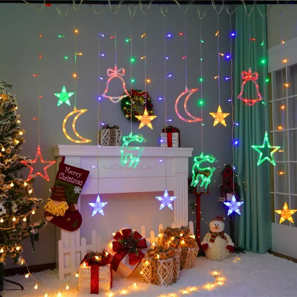 크리스마스천장LED장식 침실 별 카페 매장 웜업조명 이브파티 소품 줄조명, led 3.5m 컬러 세트 플러그인