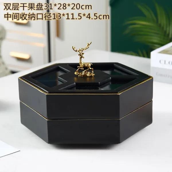 웅스토어 인테리어 뚜껑있는 가정용 재떨이 미국식 티백 호텔 창의적이고 엣지 있는 거실, 블랙 이중 건과반