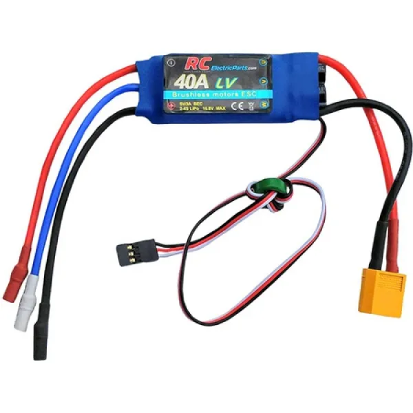 RC Electric Parts 40a RC 브러시리스 모터 전기 속도 컨트롤러 esc 3abec(xt60 3.5mm 탄환 플러그 포함), 상세 설명 참조0, One Color