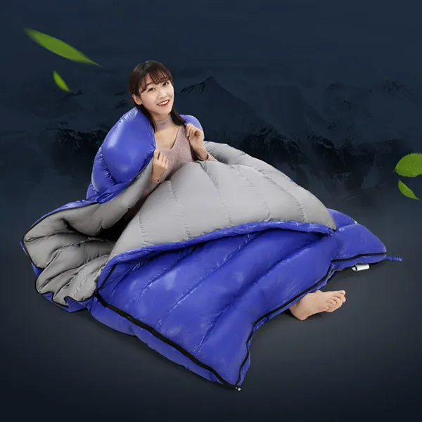 라짱 NT-CWM2 구스다운 2인용 침낭 초경량 동계침낭 캠핑용품 감성 겨울 추천, 1-3000g-그린