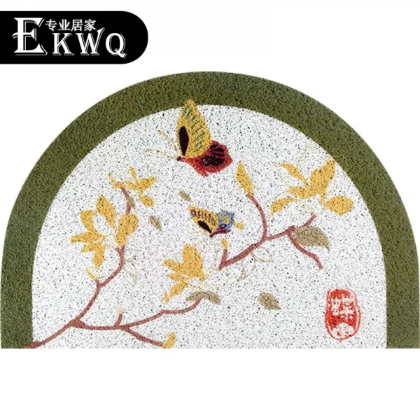 지지매트 EKWQ 신 중국식 현관문 가정용 드렌드 입문 문지르다 누런색 내마모성 카페트 논슬립 미끄럼방지 권 레이스 발, 60CMx90CM