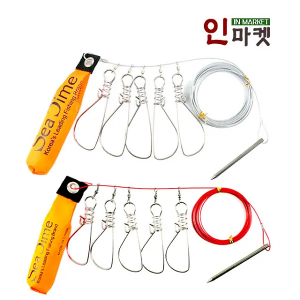 씨타임 와이어 5구 부력 꿰미 루어 돌돔 바다 감성돔, 씨타임5구부력꿰미14cm