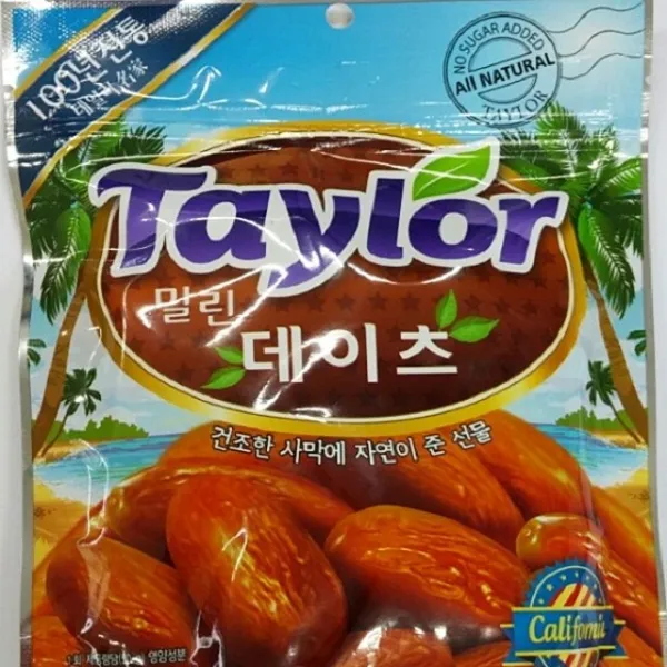 123 살구슈퍼 / Taylor 대추야자 말린데이츠190g 3입 밤 호두 대추차 건대추 단일 수량