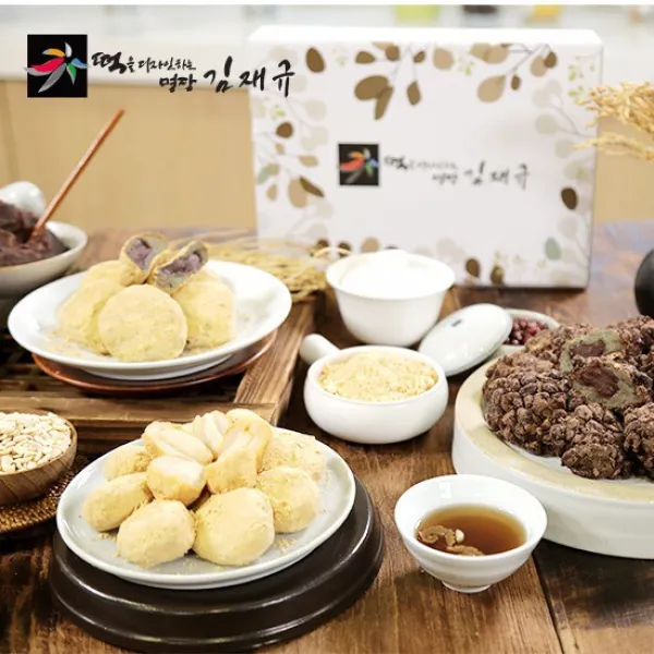 [오플]김재규명장 찹쌀떡 3종 오메기+쑥오쟁이+연안인절미 90개, 없음, 상세설명 참조