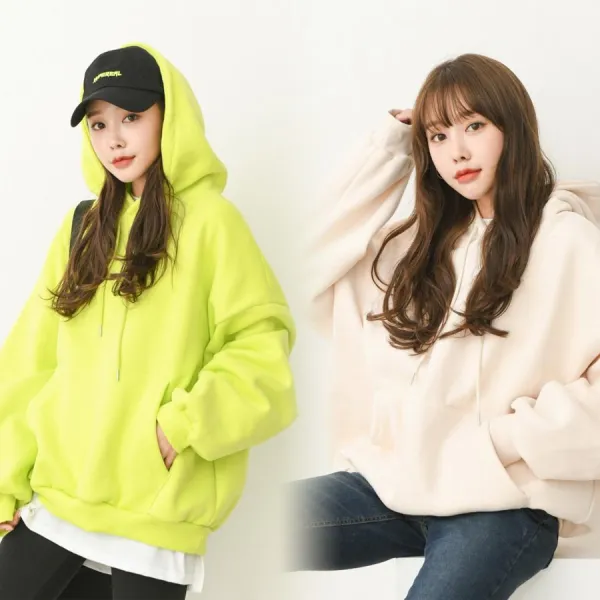chicme 시크미 여성 박스 양기모 후드 겨울 티셔츠