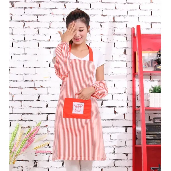 패션 캐릭터 유치원 주방 식당 모자점원 작업복 벨트 소매 앞치마 맞춤 로고 레드 앞치마 슬리브
