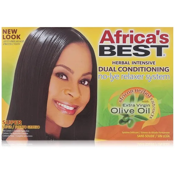 Africa's Best 아프리카 최고의 슈퍼 듀얼 컨디셔닝 이완제 시스템 무 잿물 (2 팩), 단일상품