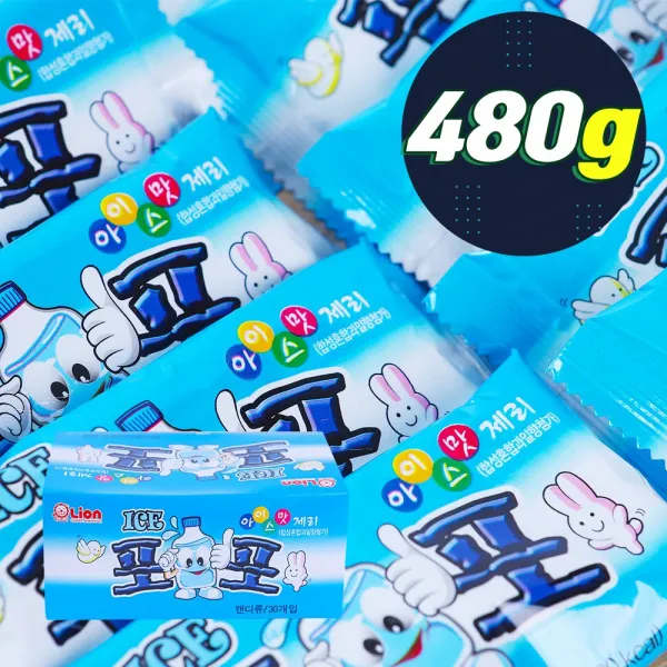 탑푸드 포포 아이스맛 젤리 16g 30개입 식품 > 스낵/간식 초콜릿/사탕/젤리/껌 젤리/푸딩 츄잉젤리, 1, 16gX30, 16gX30