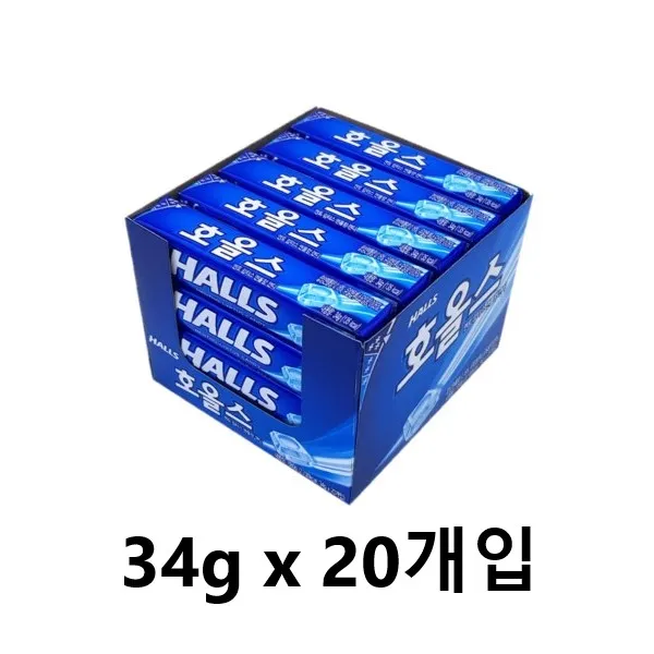 사랑주는쇼핑몰 20.11.03유통기한임박할인판매 호올스 멘토립터스멘톨향캔디 34g x 20개, 1개