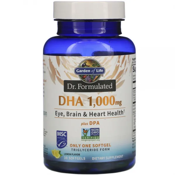 가든오브라이프 닥터 포뮬레이티드 Dha 1000mg 플러스 Dpa 레몬 소프트젤 30개입 1개