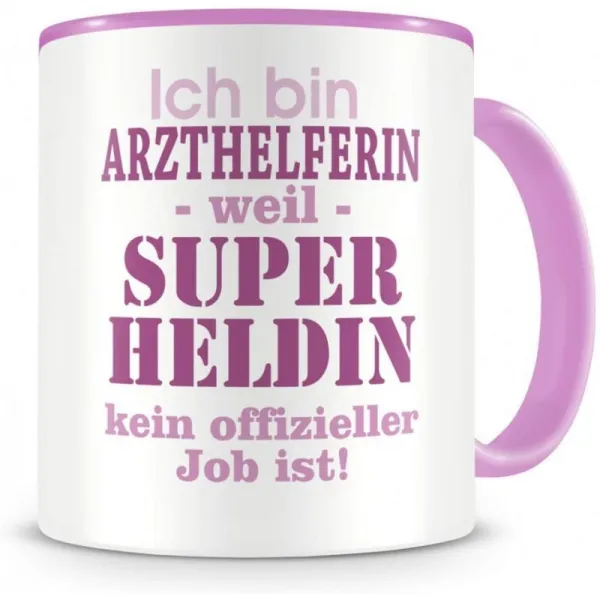 사무시® 나는 의사의 보조 컵 직업 선물 커피 컵 커피 냄비 커피 머그잔 의사의 원조 300ml 핑크 / 핑크