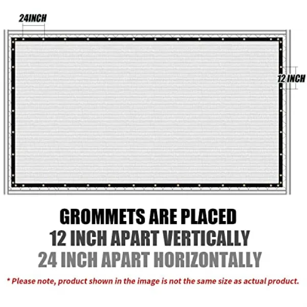 amgo custom 8 'x 73'흰색 울타리 프라이버시 프라이버시 화면 앞 유리 구속력있는 Grommets 상업 및 주거용 90 % 차단 (8' x 73' White), 8' x 73', White