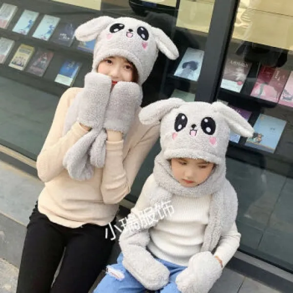 넷레드 디더링 같은 모자 스카프 장갑 삼중세트 여자 가을겨울 한판 백매 키즈 패밀리 두꺼운 아기 결장