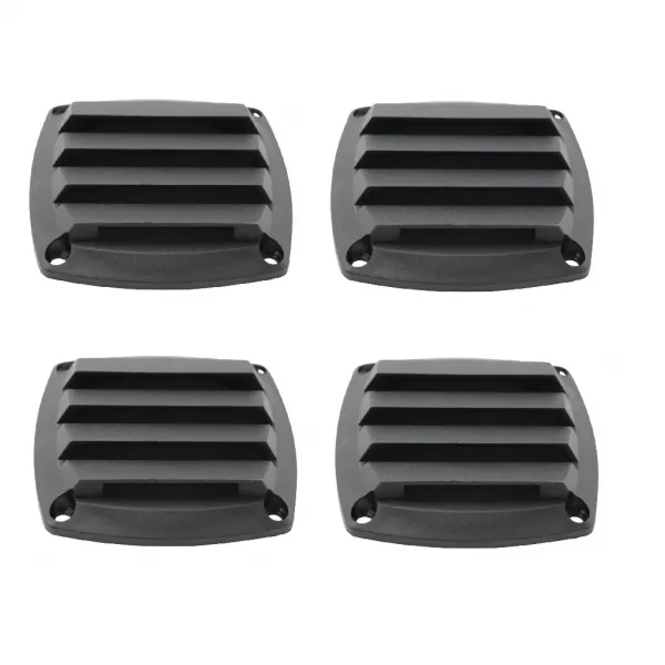Royalways3 인치 미늘창 통풍구 스타일 보트 해양 선체 통풍구 그릴 커버-블랙-4pcs