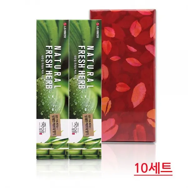 죽염 네츄럴 프레쉬 허브 치약 160g 2개 10세트 1box 테크액체세제 1개