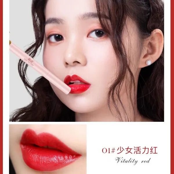 HuaBang 닷새 만에 도착하다 고가 자동 립 펜 라인 펜 방수 내구성 비 페이딩 비 스테인드 컵 콩 페이스트 일반 얼굴 학생 립스틱 펜세련되고 단순하며 방수 닷새 만에 도착하다, 01 # 다이나믹 레드 구매 두세 무료
