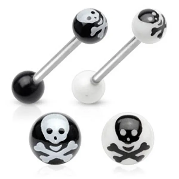 Dynamique Crossbone Acrylic Balls 316L 스테인레스 스틸 바벨 (per piece)