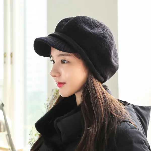 체리플로피 헌팅캡 가을 겨울 털모자 여자 니트 캡모자 여성 팔각모 라인니트헌트51 5컬러 