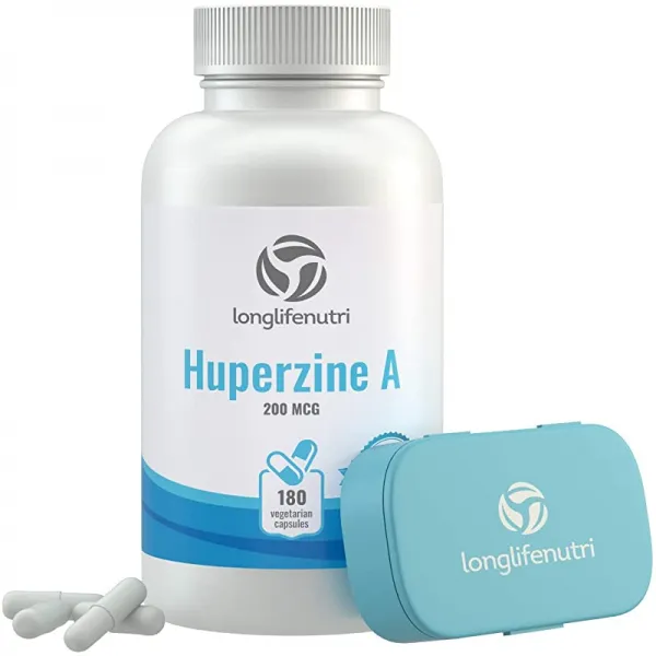Huperzine A 200 Mcg 180 채식 캡슐 미국 강력한 비방성 뇌 복합 인지 기능 강화기 보충 기억 집중 명료성 정신 부스터 200mcg 순수 분말 필, 상세페이지 참조, 상세페이지 참조
