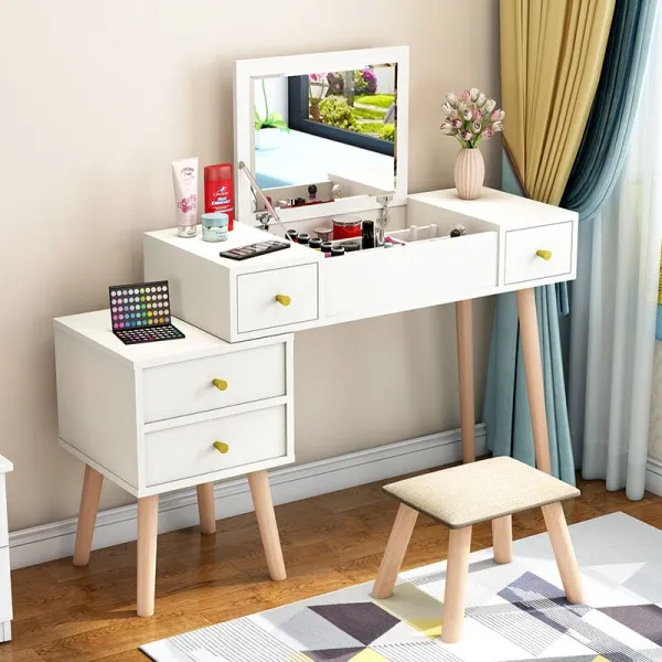 성급 공간 심플 스위트 화장대 침대가장자리 여성 메이크업 궤 분장실, 단장함 1메터 따뜻함 화이바 화장대 콤비네이