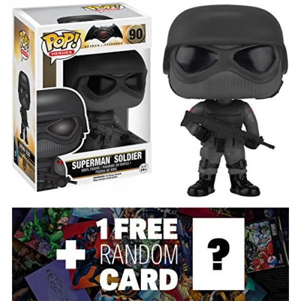 Superman Soldier Funko POP x Batman v Superman Dawn of Justice Figure + 1 FREE Official DC Trading Card Bundle, 본문참고
