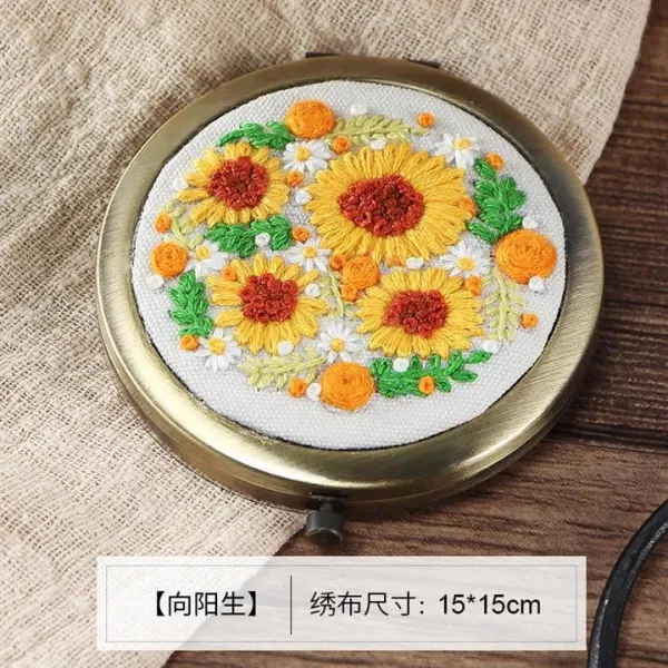 자수도안 화장대거울 초보자 diy수공 재료가방 수예품 제작 리본 SUXIU, T05-양지바른 생(재료가방 십자수틀 거울)