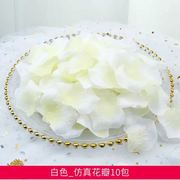 결혼식 웨딩 생일 장식 꽃잎 온정 로맨틱 포인트 부직포 만들기 방 꾸미기, 화이트 모방함 꽃잎 10포장