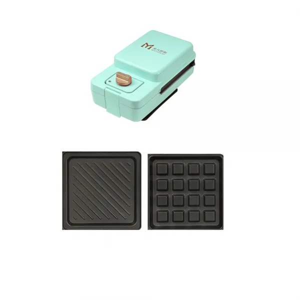 미베로스 가정용 와플기 틀2 와플 샌드위치 메이커 민트, 다기능메이커