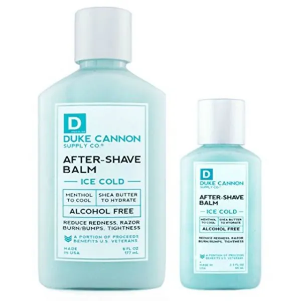 듀크 캐논 아이스 콜드 애프터 쉐이브 밤 번들 2.3oz + 6oz - 적색 면도칼 불알 알콜 프리를 감소시킵니다, 단일상품