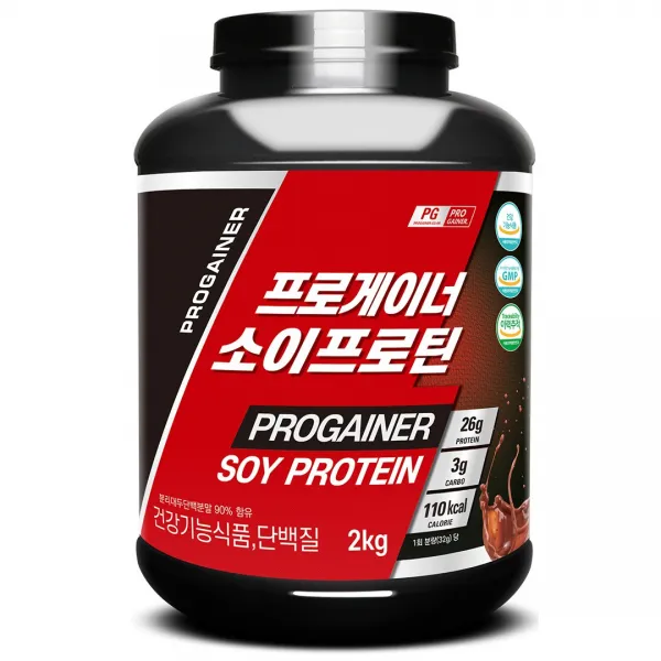 프로게이너 소이프로틴 맛있는 식물성단백질 파우더 분리대두단백질 쉐이크 식물성프로틴 콩단백질 SOY BEAN PROTEIN, 2kg, 단일상품