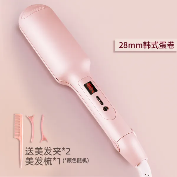 어 원 당 알 뽀글 머리 고데기 막대 물결 옥수수 파마 팔레트 하프 전기 계란빵 큰 롤, 액정 스크린 17퀠트 온도를조절 증