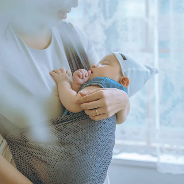 키즈웍 신생아 아기 슬링 휴대용 매쉬 자장가 신생아띠, 쿠션슬링