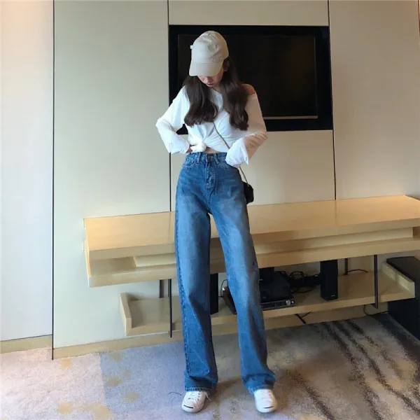 머머다 머머다 여성 봄 하이웨스트 청바지 와이드 데님팬츠11 Cvv11 576294430149