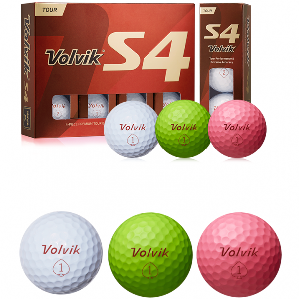 볼빅 정품 투어 Tour S4 우레탄 4pc 골프공 12알 화이트 White 12개