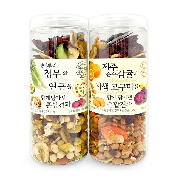 좋은세상 덩이뿌리청무와 혼합견과 480g+제주순수감귤과 530g, 1개, 480g+530g