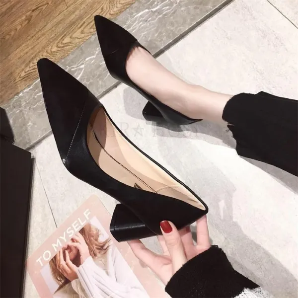 Kirahosi 여성 정장구두 스웨이드 배색 스틸레토힐 통굽힐 + 덧신 증정 Cbkb1yw